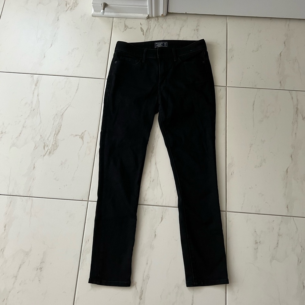 Abercrombie & Fitch Harper Low rise ankle denim jeans size 25 in black